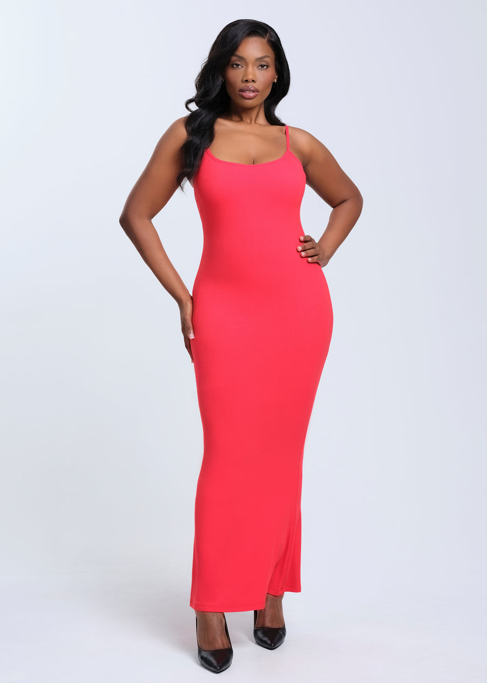 SecretSculpt Spaghetti Strap Midi Dress