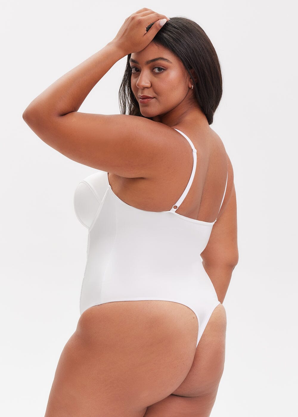 SatinSculpt Corset Bodysuit Thong