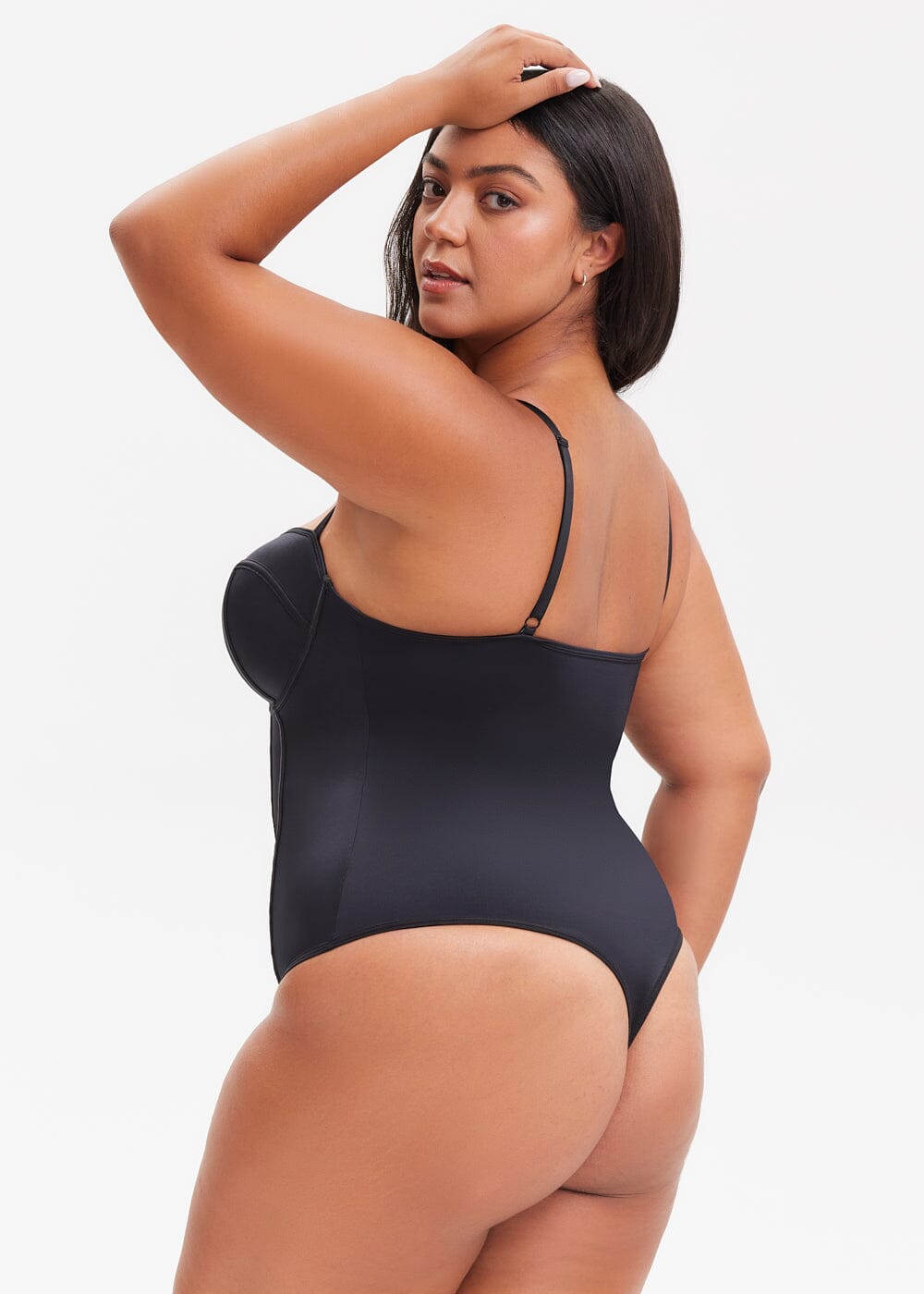 SatinSculpt Corset Bodysuit Thong