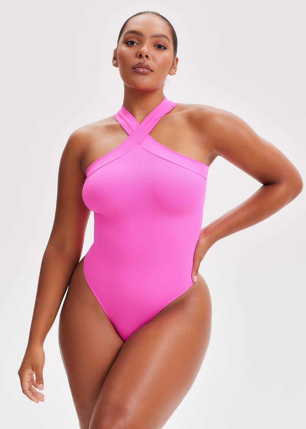 Crossover Halter Bodysuit Thong