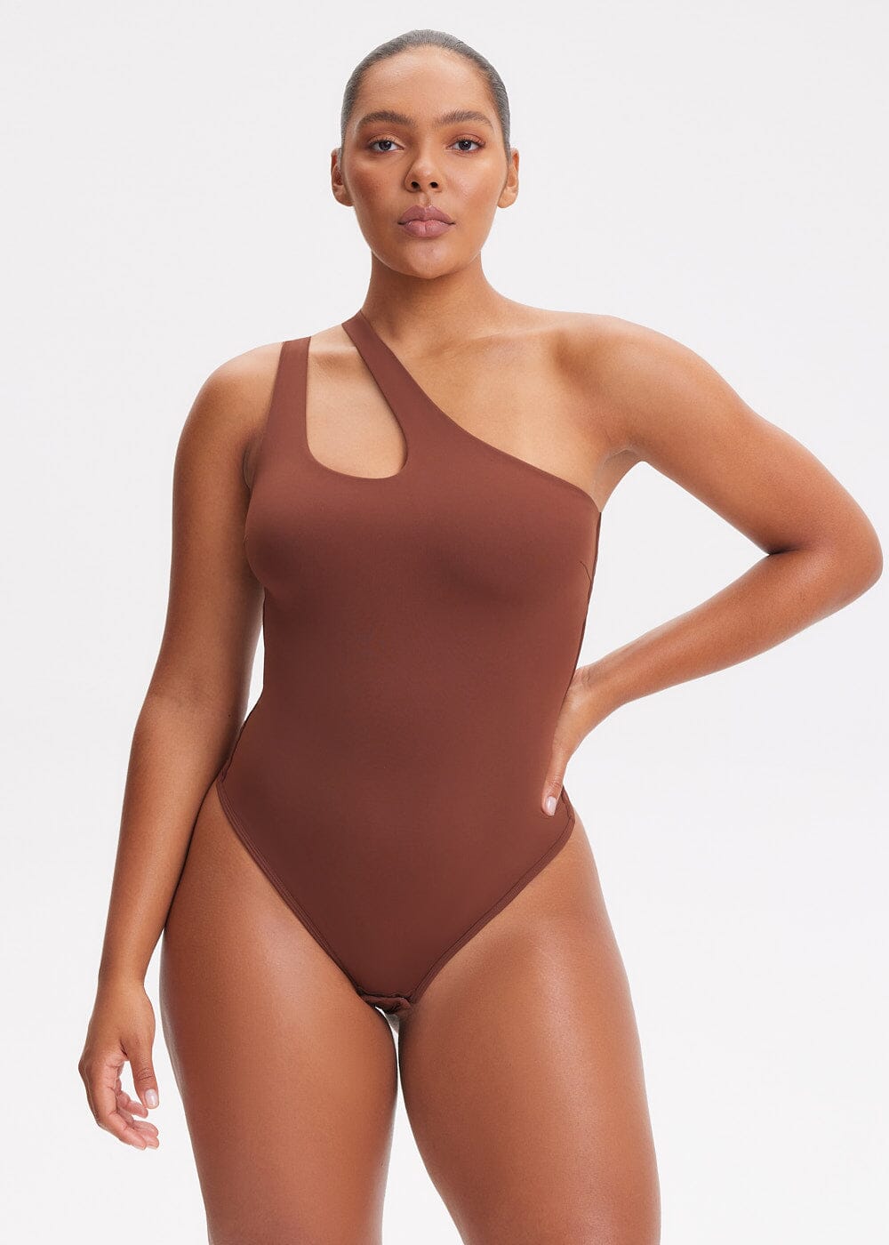 One-shoulder Strap Shapewear Bodysuit - She's Waisted