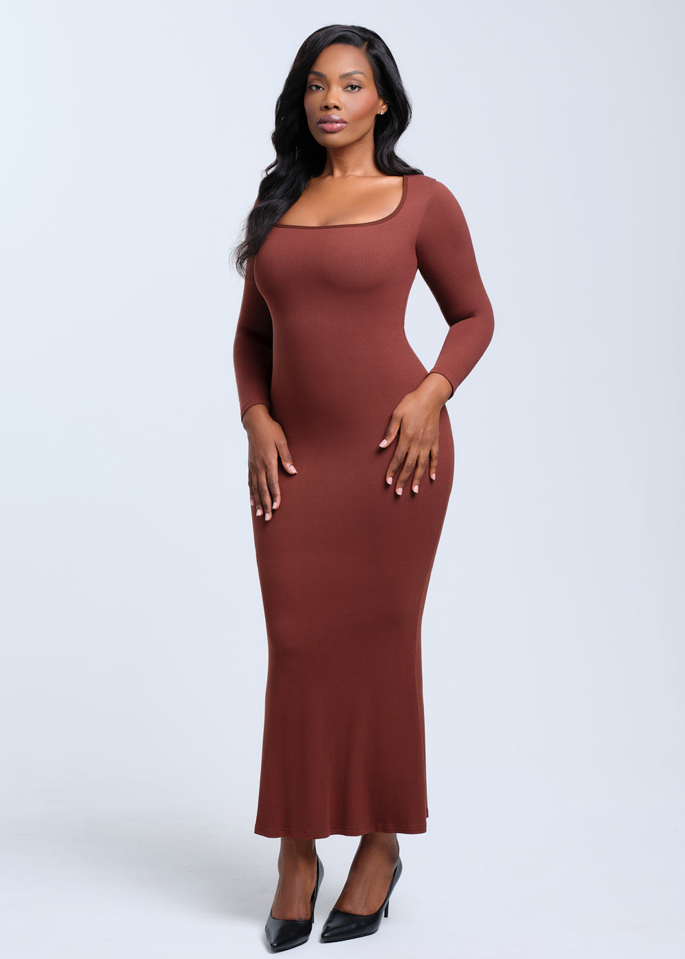 SecretSculpt Long Sleeve Midi Dress