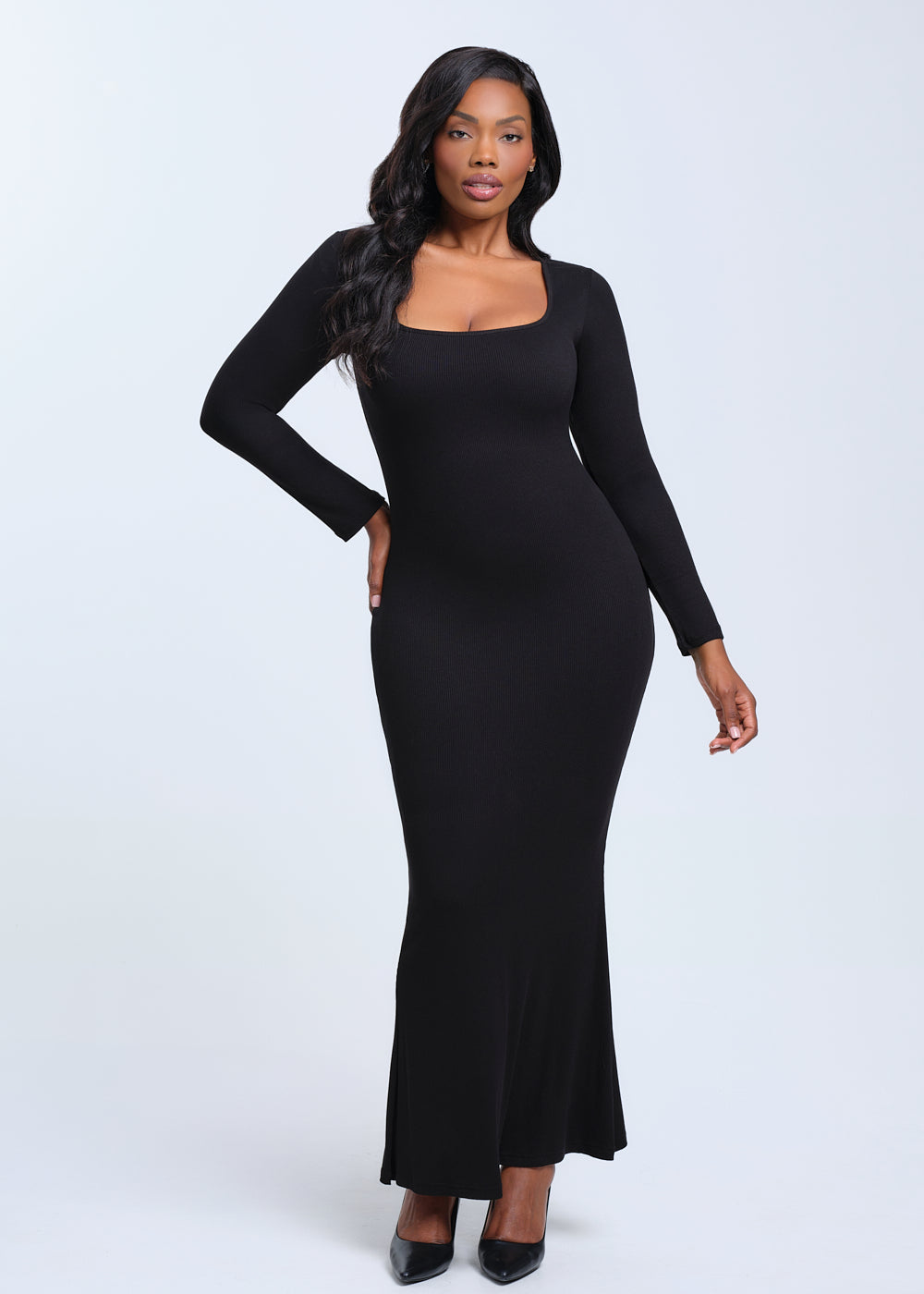 SecretSculpt Long Sleeve Midi Dress