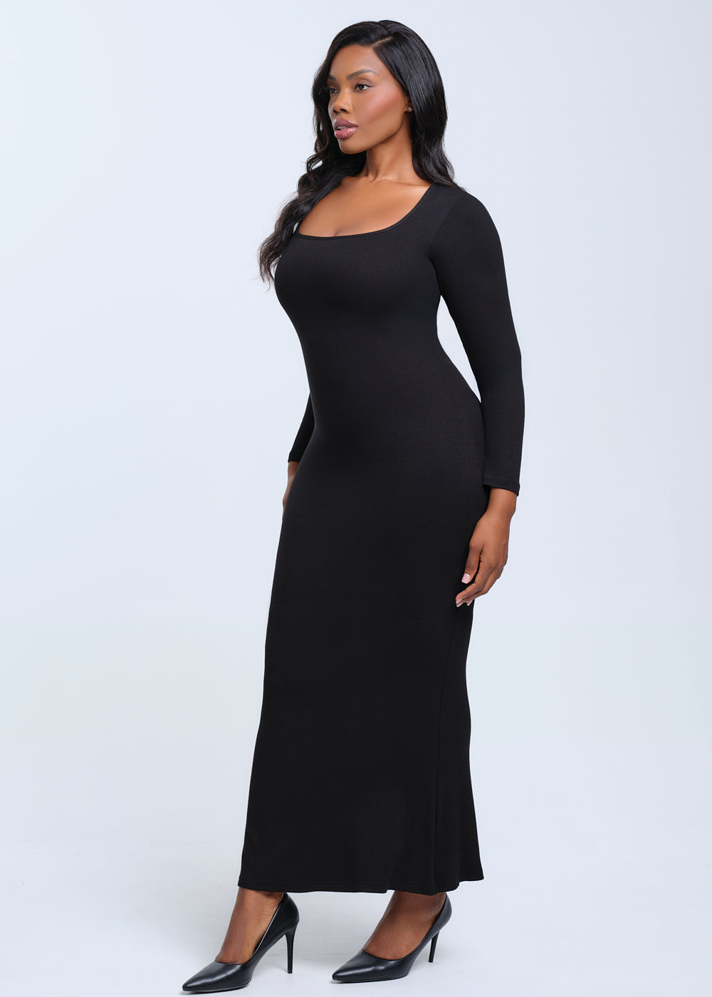 SecretSculpt Long Sleeve Midi Dress