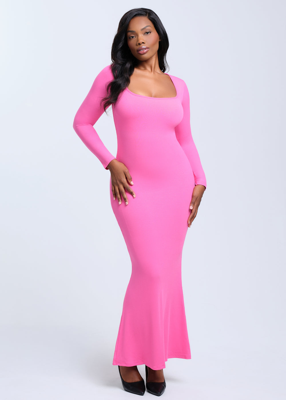 SecretSculpt Long Sleeve Midi Dress