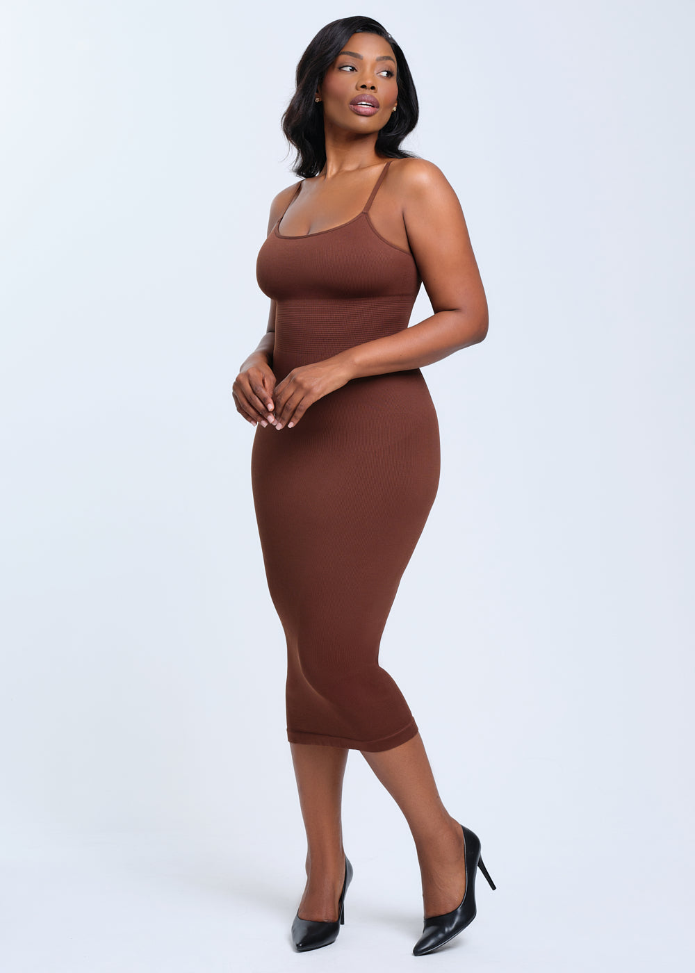 SnatchedKnit Spaghetti Strap Midi Dress