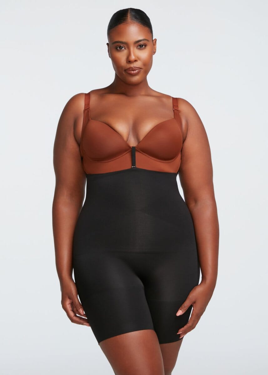 High waist shaping shorts plus size discount
