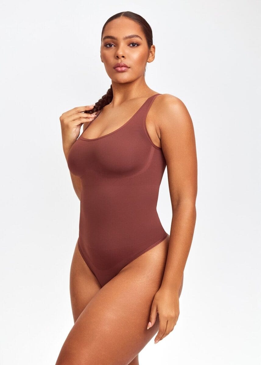 Shaping Tank Bodysuit Thong - She's Waisted