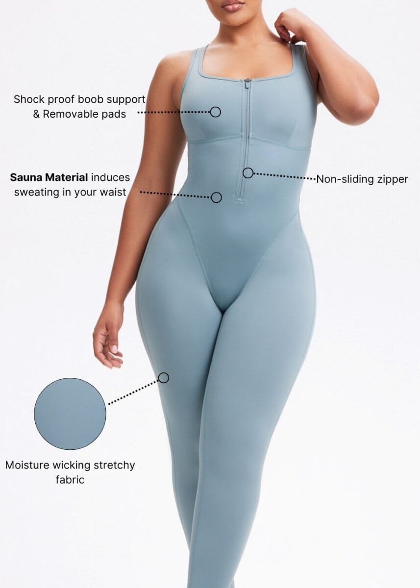Sauna Compression Jumpsuit Leggings - She's Waisted
