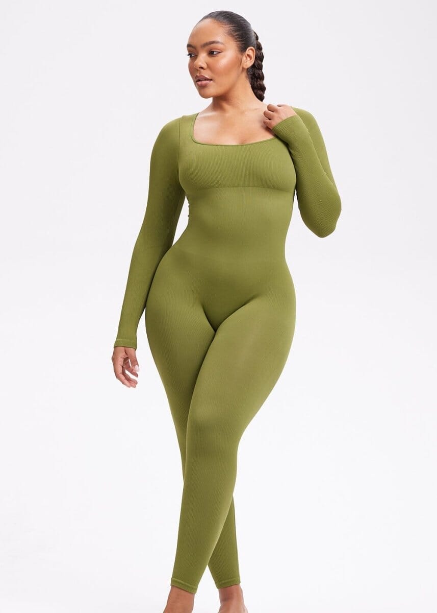 Snatching Jumpsuit Long Sleeve - She's Waisted