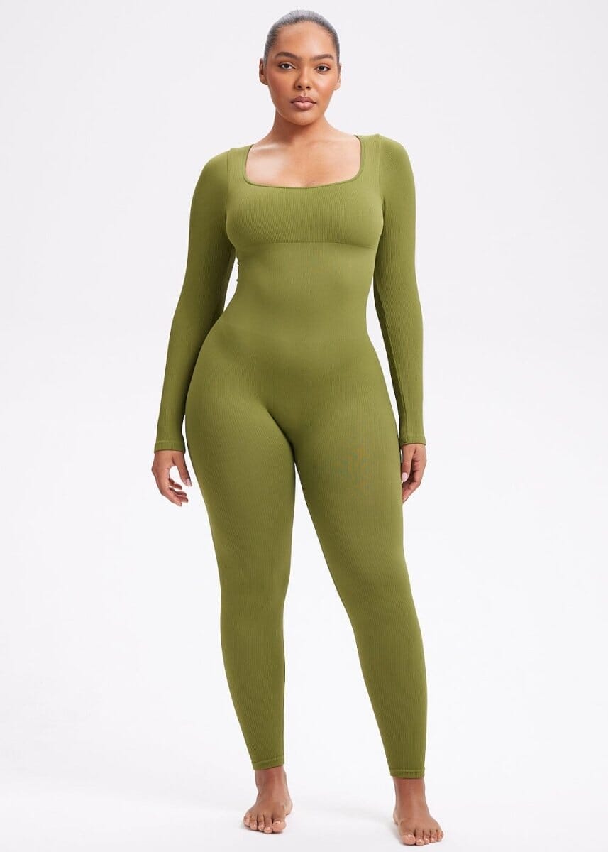 Snatching Jumpsuit Long Sleeve - She's Waisted