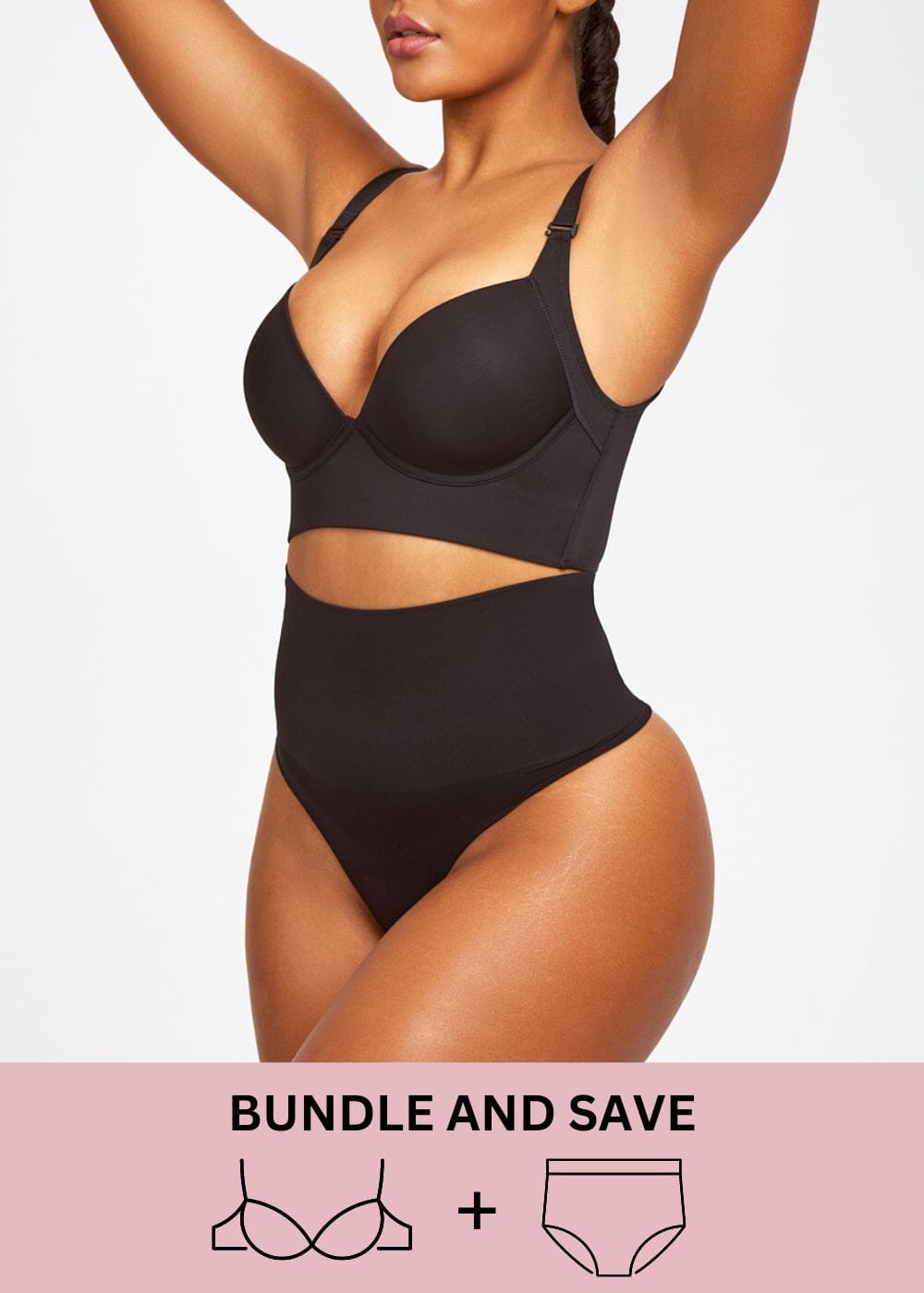 Back Smoothing Push Up Bra & Thong Shaper Bundle