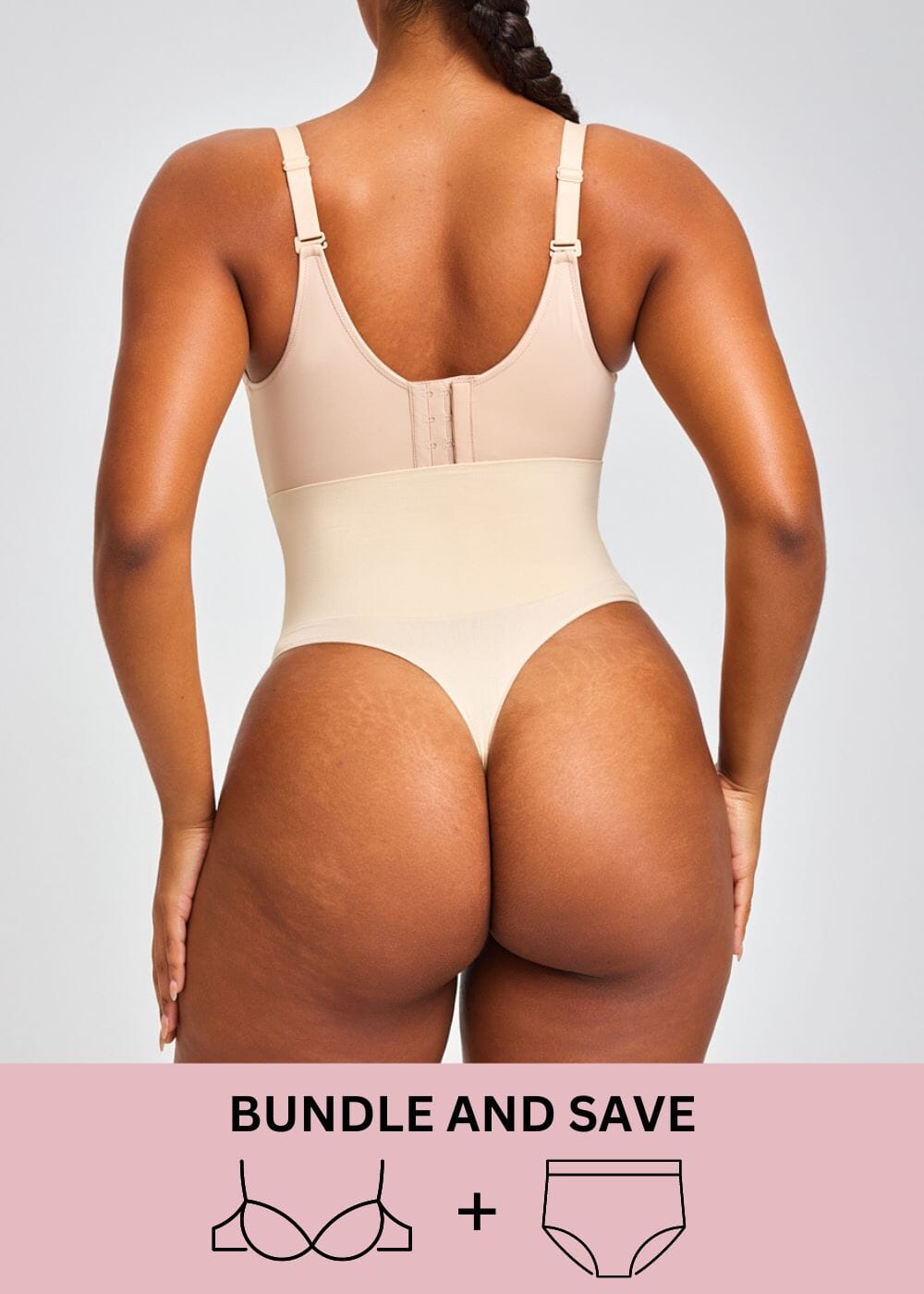 Back Smoothing Push Up Bra & Thong Shaper Bundle