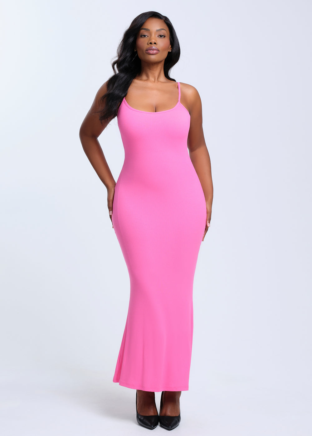 SecretSculpt Spaghetti Strap Midi Dress