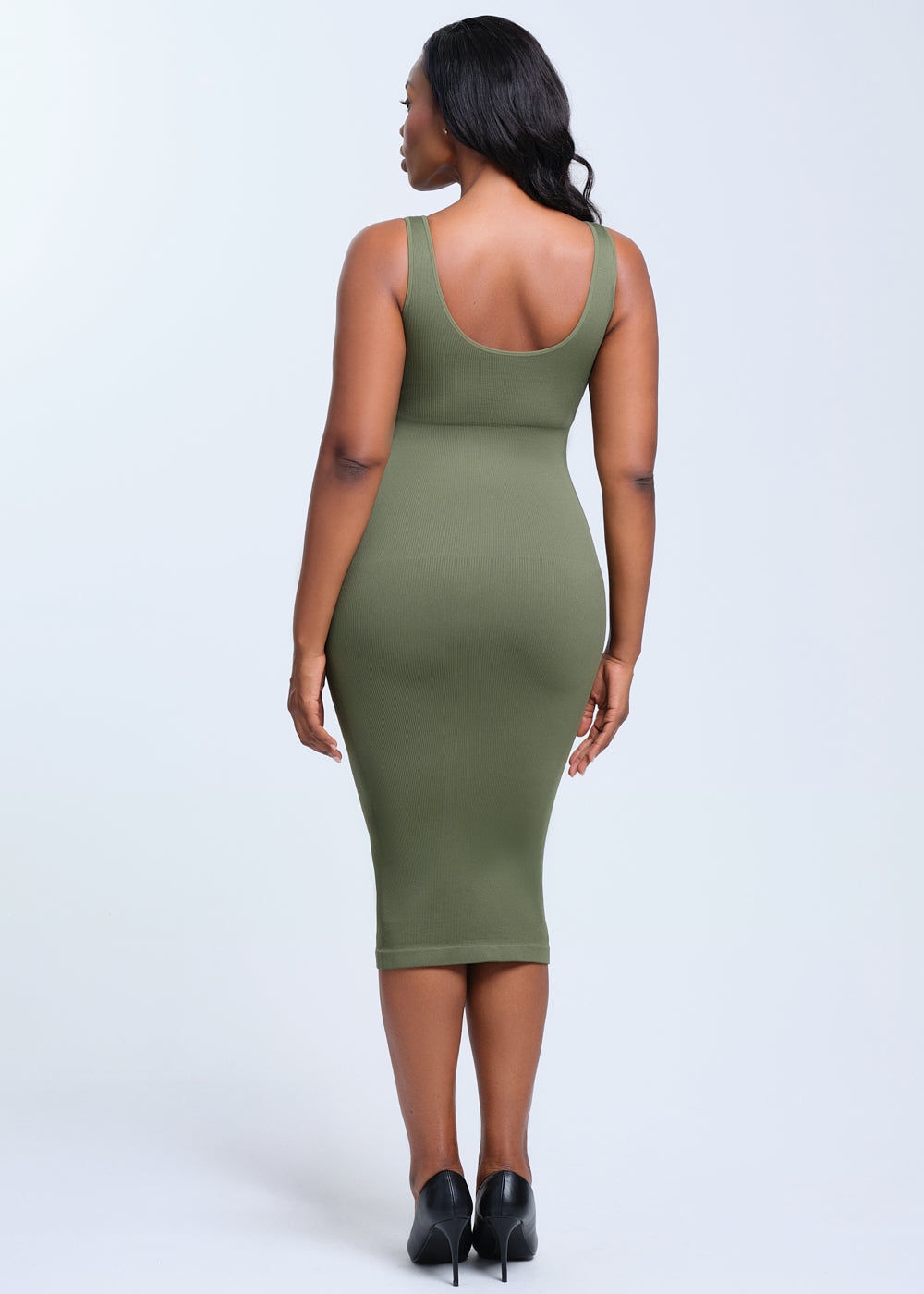 SnatchedKnit V-Neck Tank Midi Dress