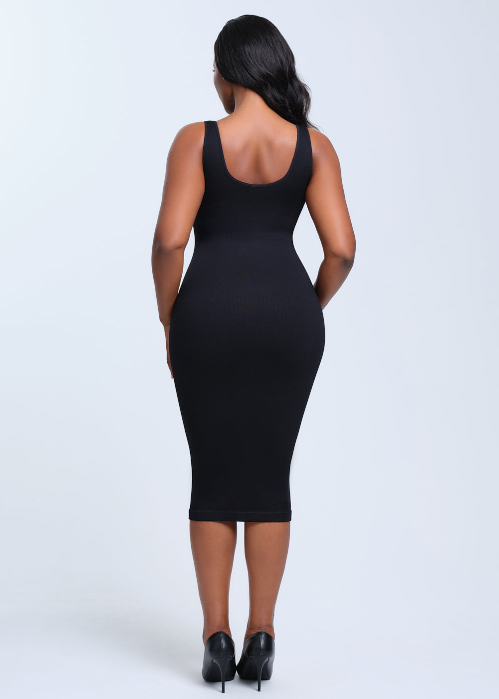 SnatchedKnit V-Neck Tank Midi Dress