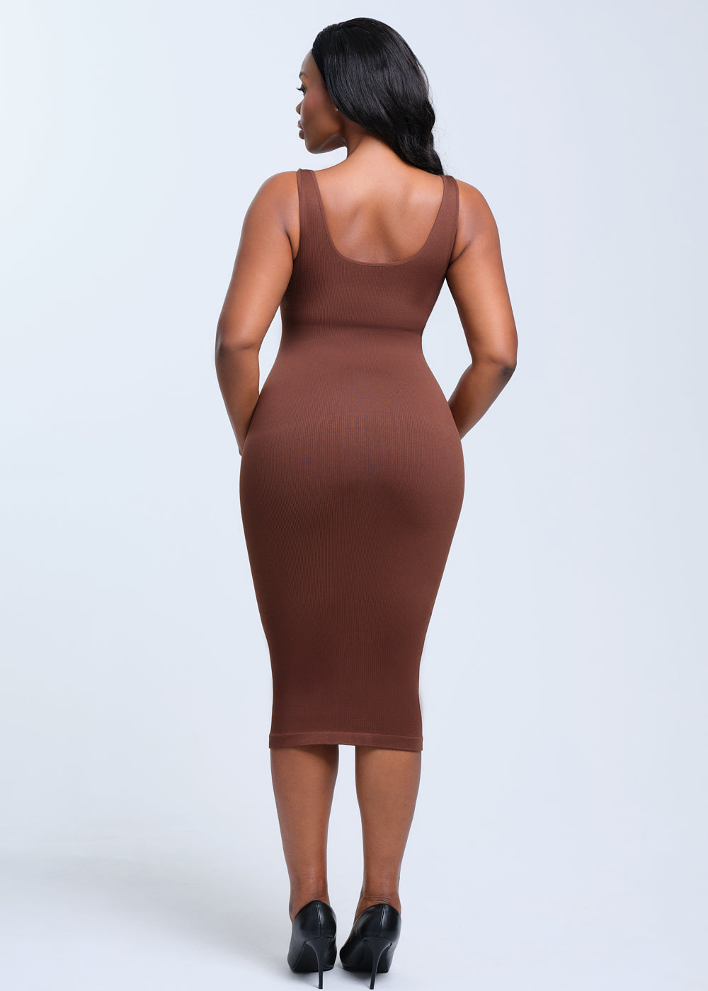 SnatchedKnit V-Neck Tank Midi Dress