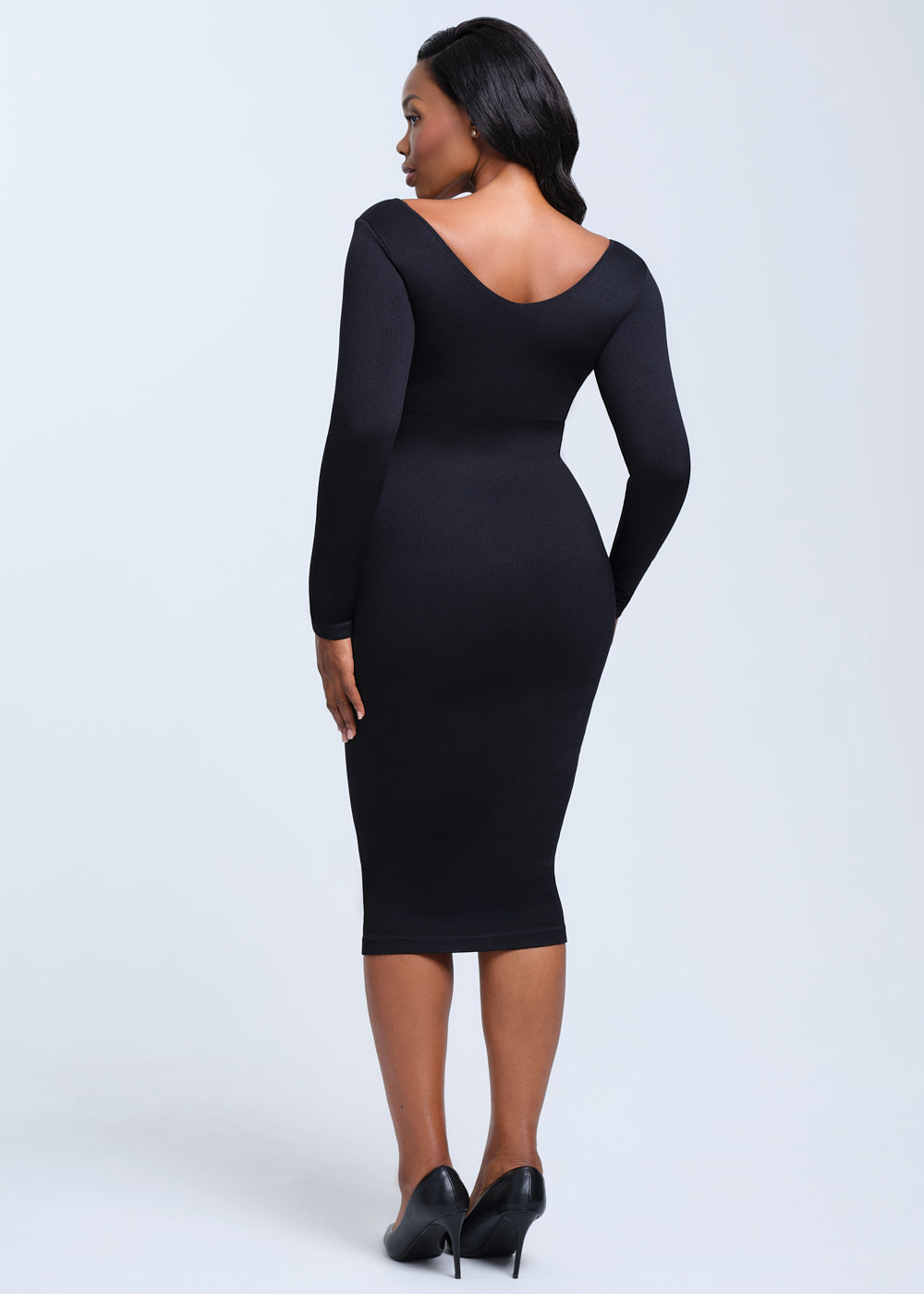 SnatchedKnit V-Neck Long Sleeve Sami Maxi Dress
