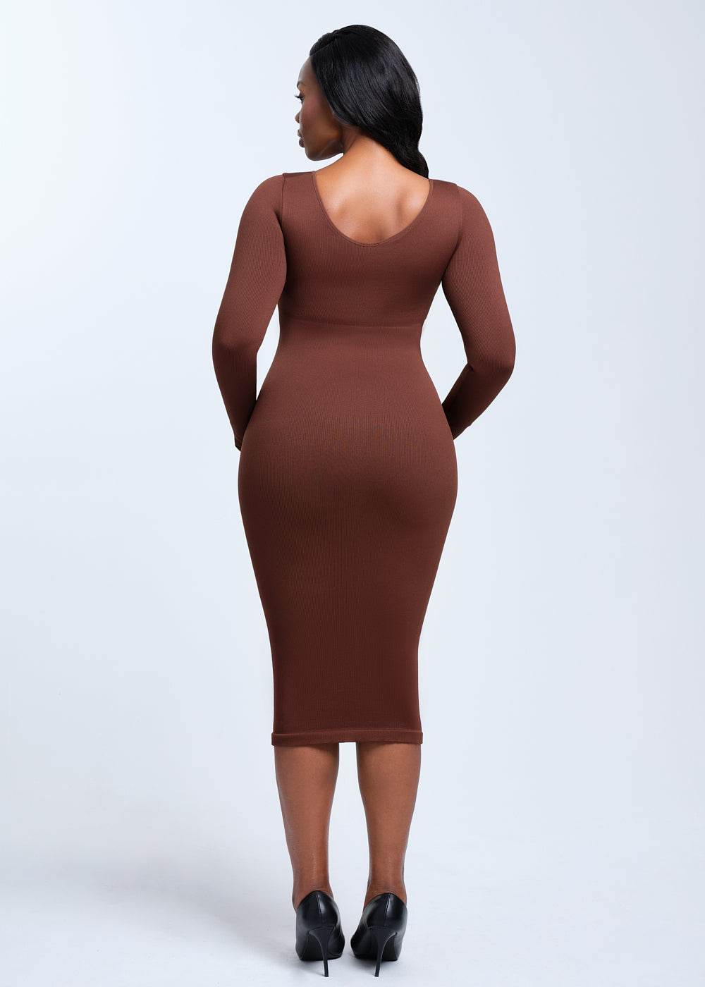 SnatchedKnit V-Neck Long Sleeve Sami Maxi Dress