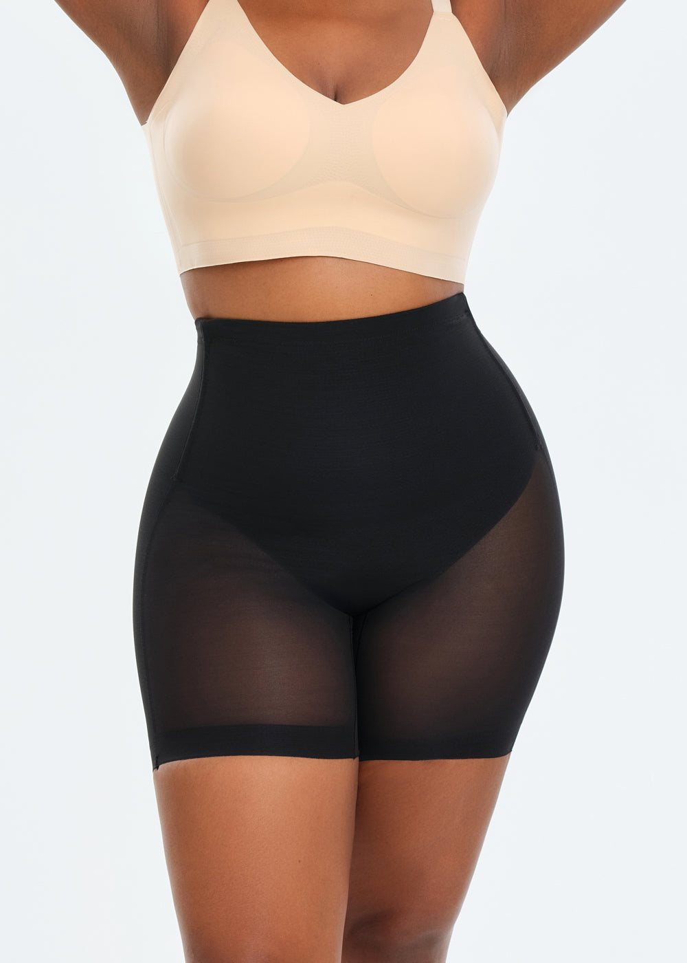 PowerMesh Low Back Mid-Waist Shorts