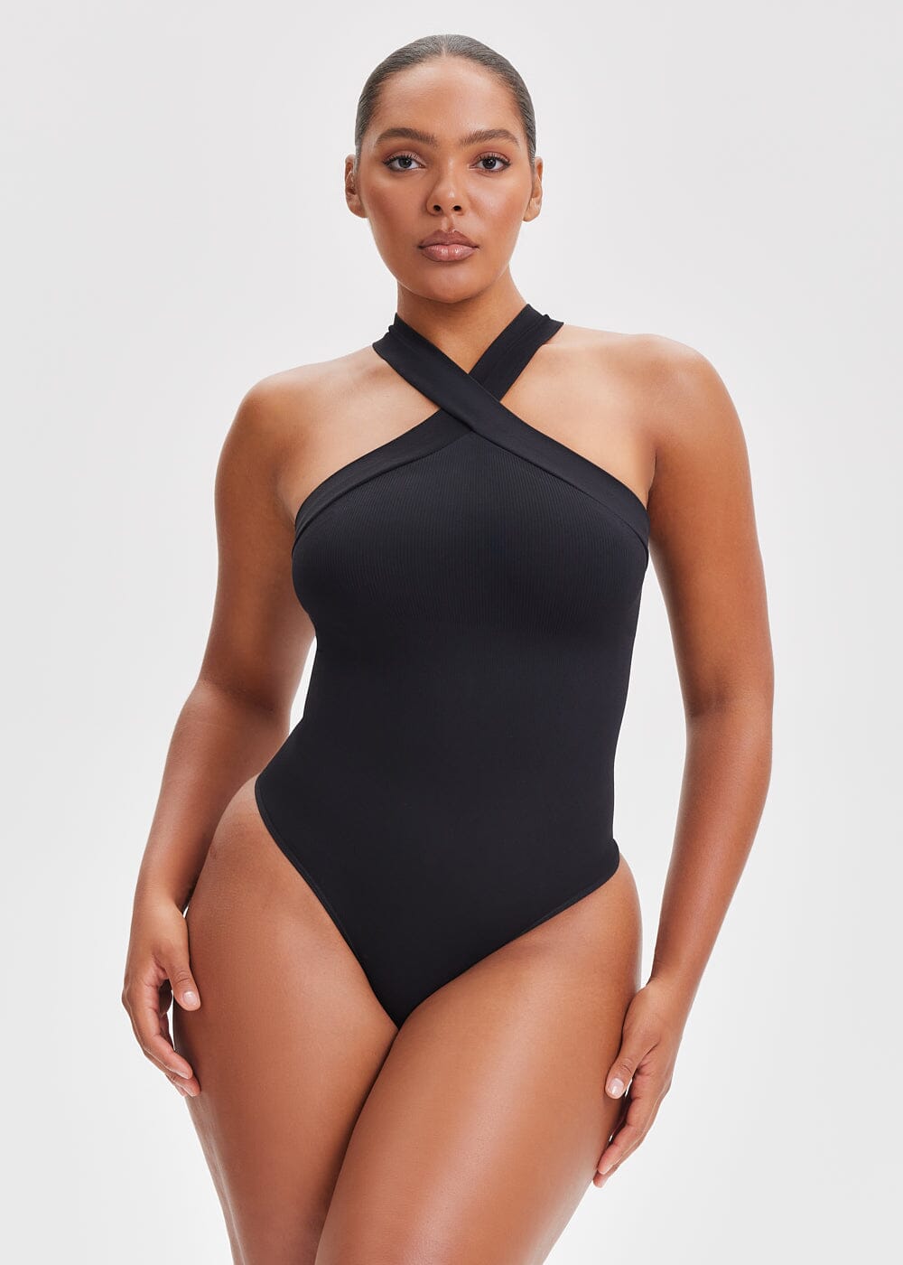 Our Crossover Halter Bodysuit Thong is the perfect addition to any