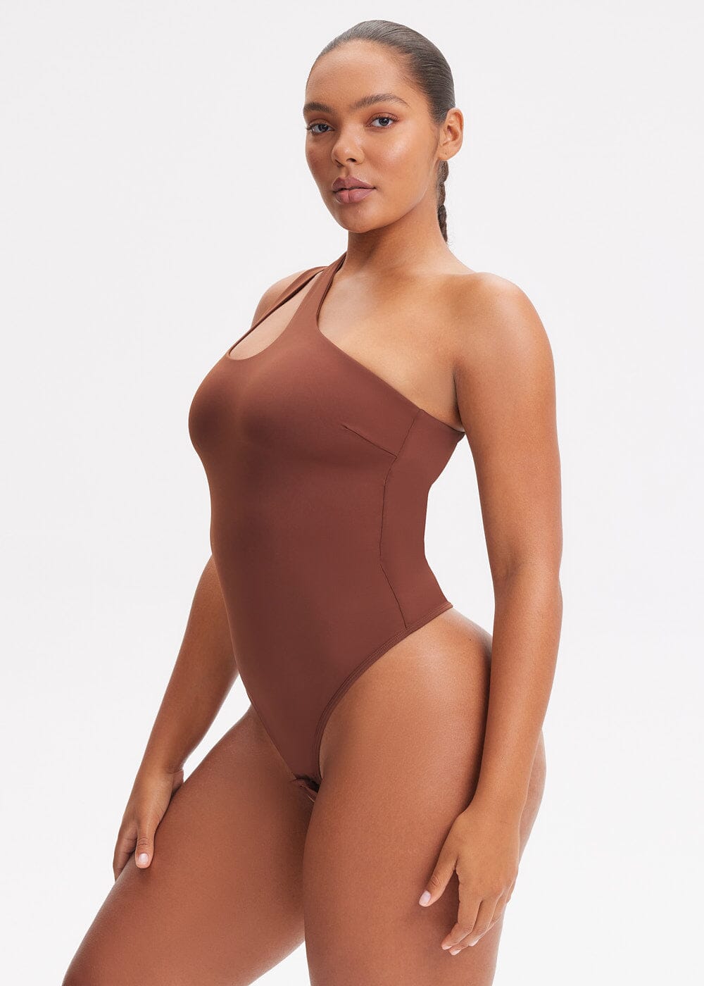 One-shoulder Strap Shapewear Bodysuit - She's Waisted