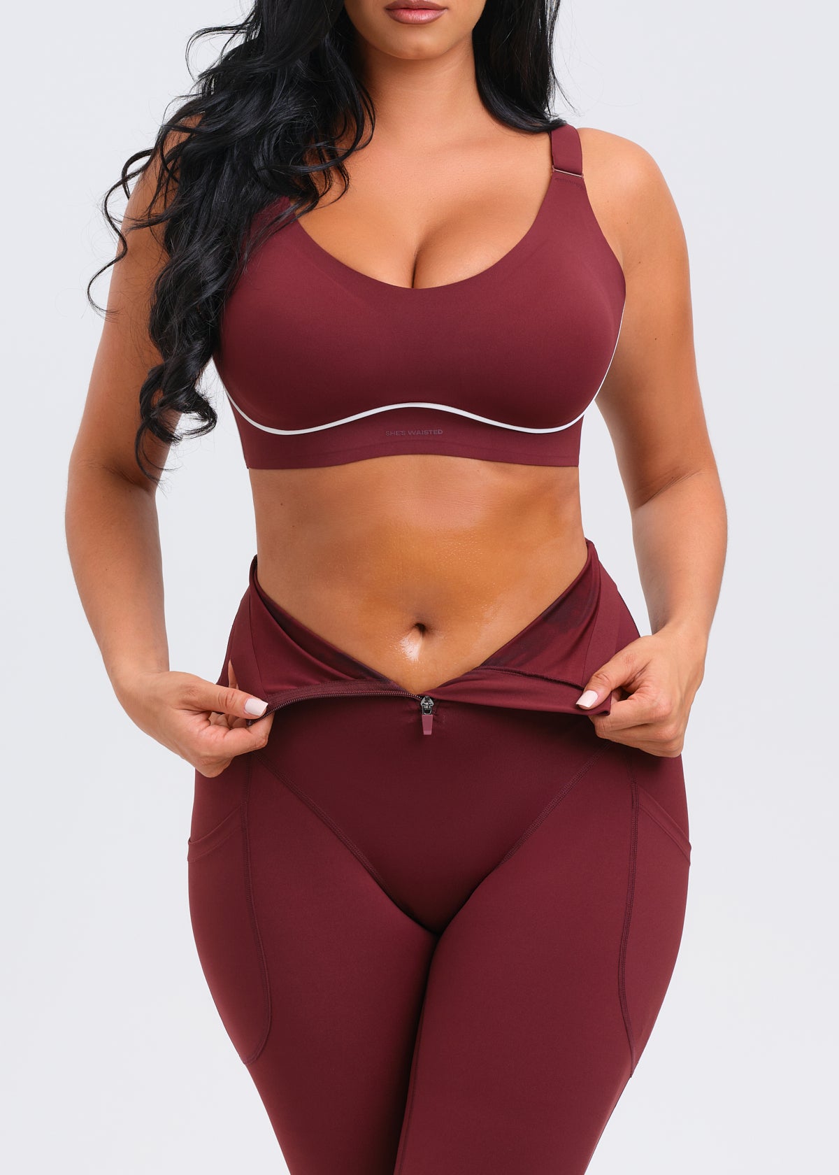 SaunaSculpt Zip Up Leggings