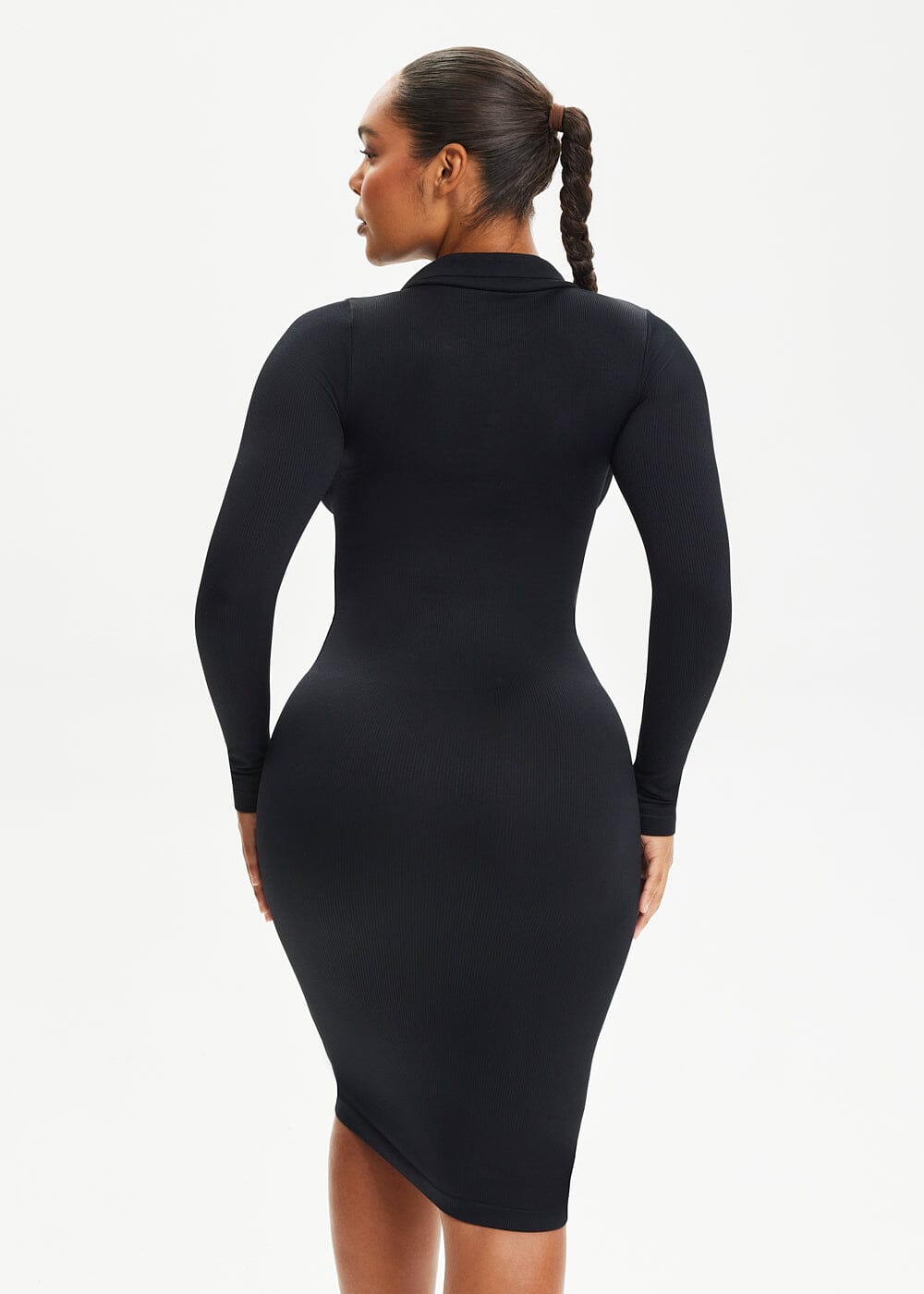 Shapewear Dress Front Button Collar - She's Waisted