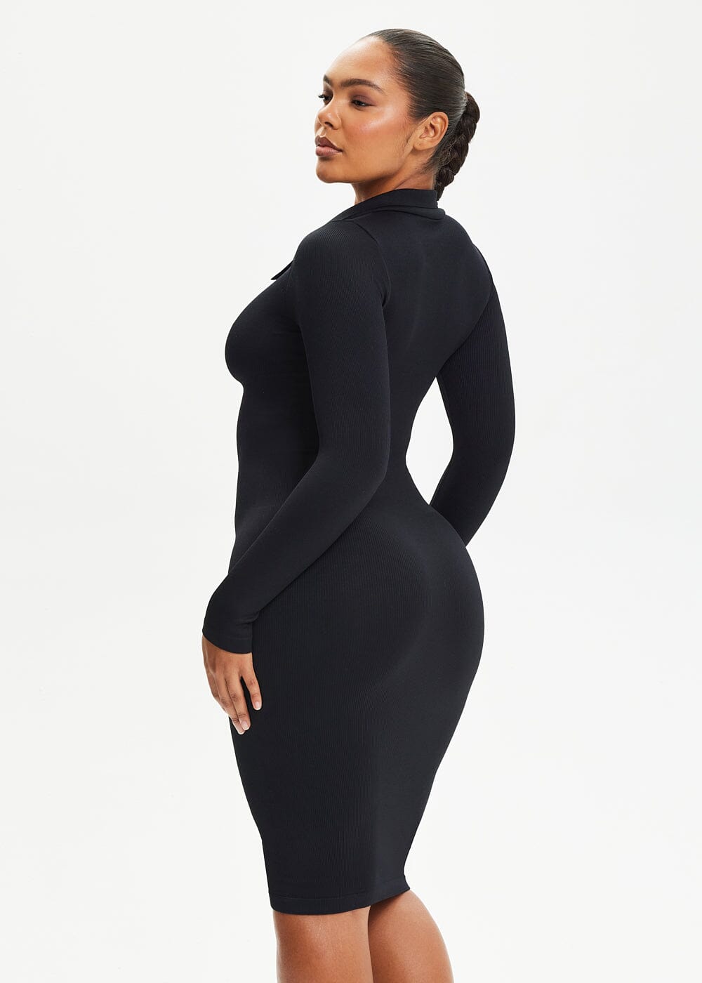 Shapewear Dress Front Button Collar - She's Waisted