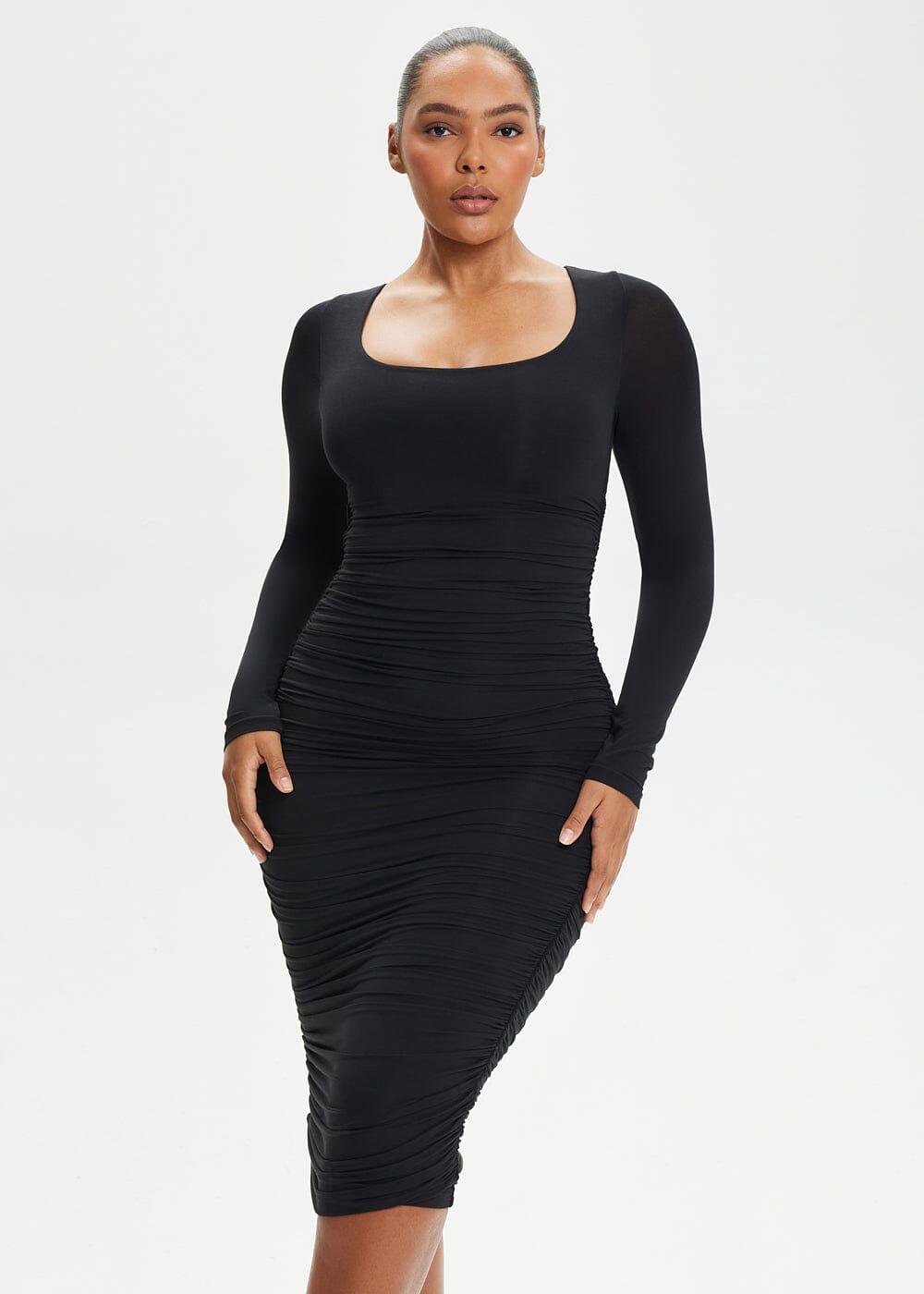 Shapewear Dress Ruching Power Mesh - She's Waisted