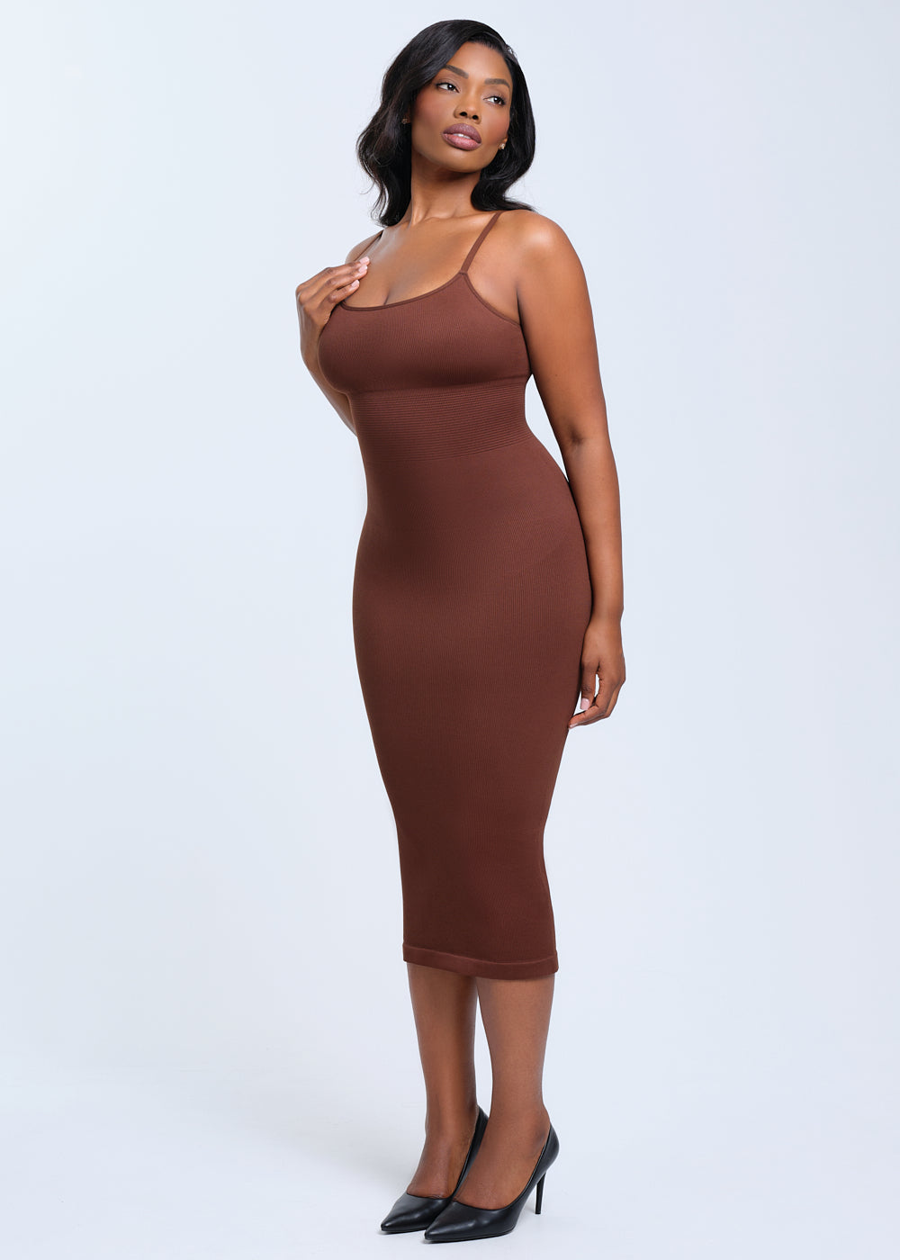 SnatchedKnit Spaghetti Strap Midi Dress