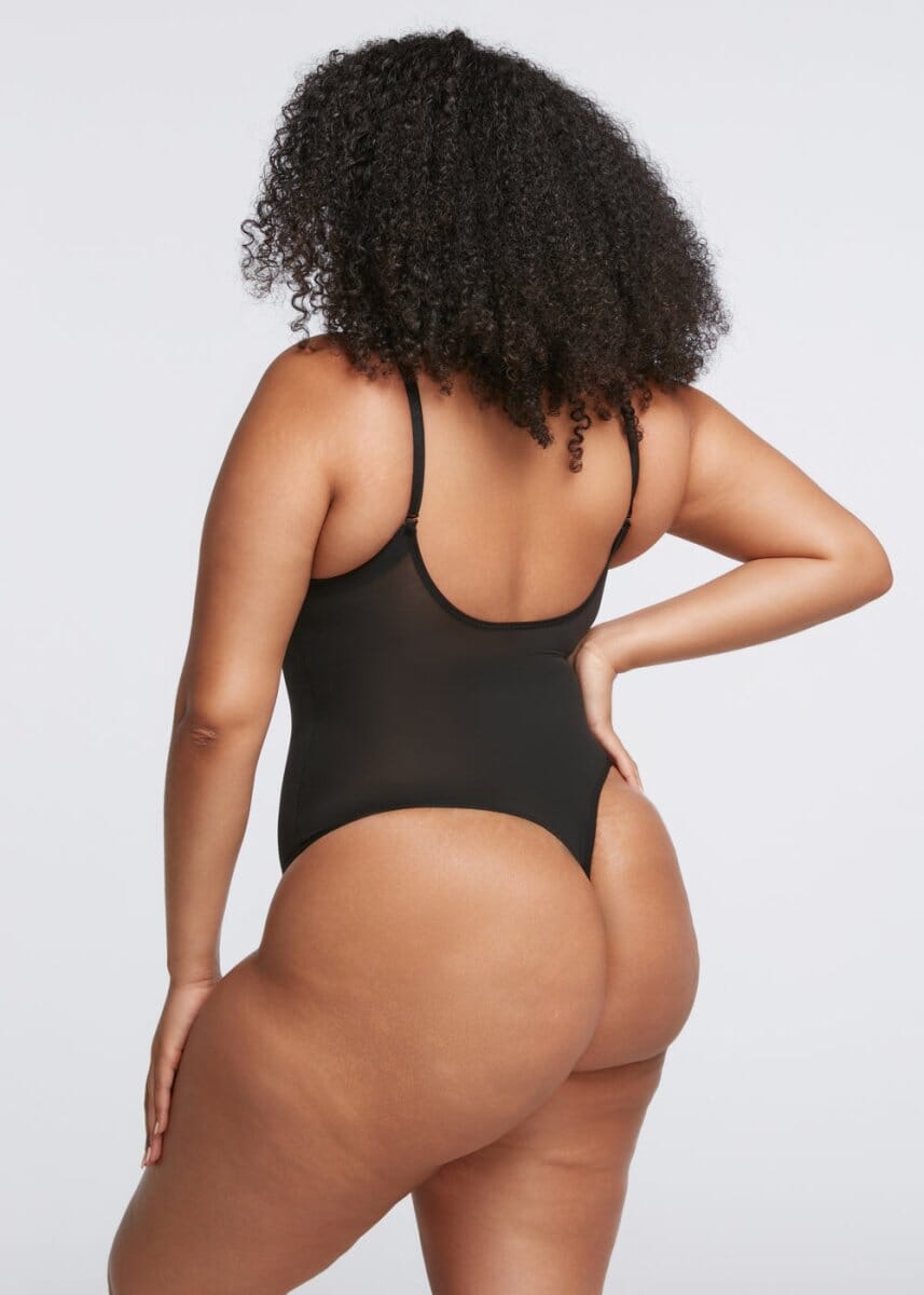 Plunge Shaping Bodysuit Thong - She's Waisted