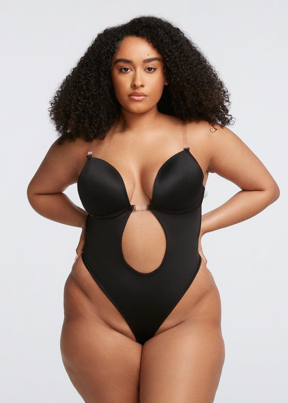 Plunge Backless Bra Bodysuit - She's Waisted