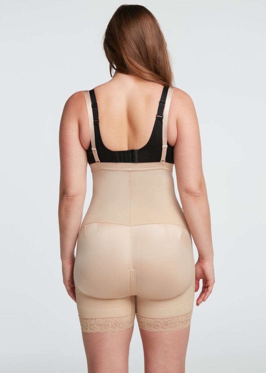 FOCUSSEXY Women Shapewear Bodysuit for Tummy Control Full Body shaper Thigh  Slimmer High Waist Trainer Butt Lifter for Women Mid-Thigh Seamless Full