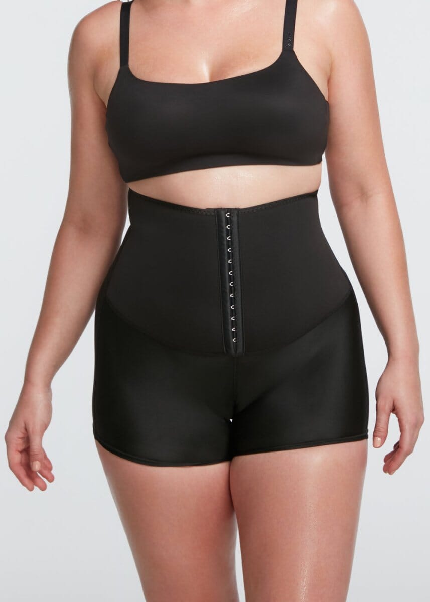 LowProfile Sweat Waist Trainer for Women Weight Loss Tummy Control Workout  Leggings Shorts Body Shaper Shapewear Black