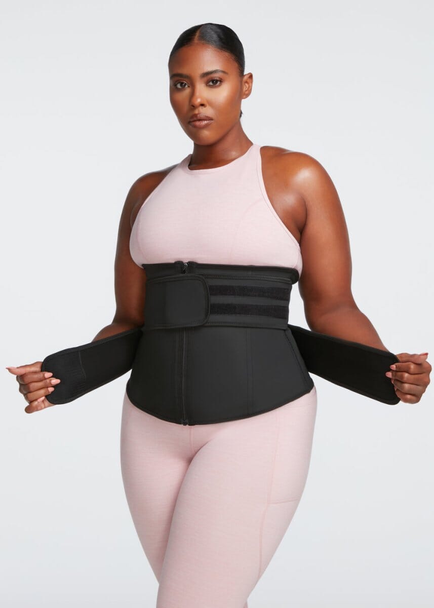 Double abdominal belt waist trainer sales