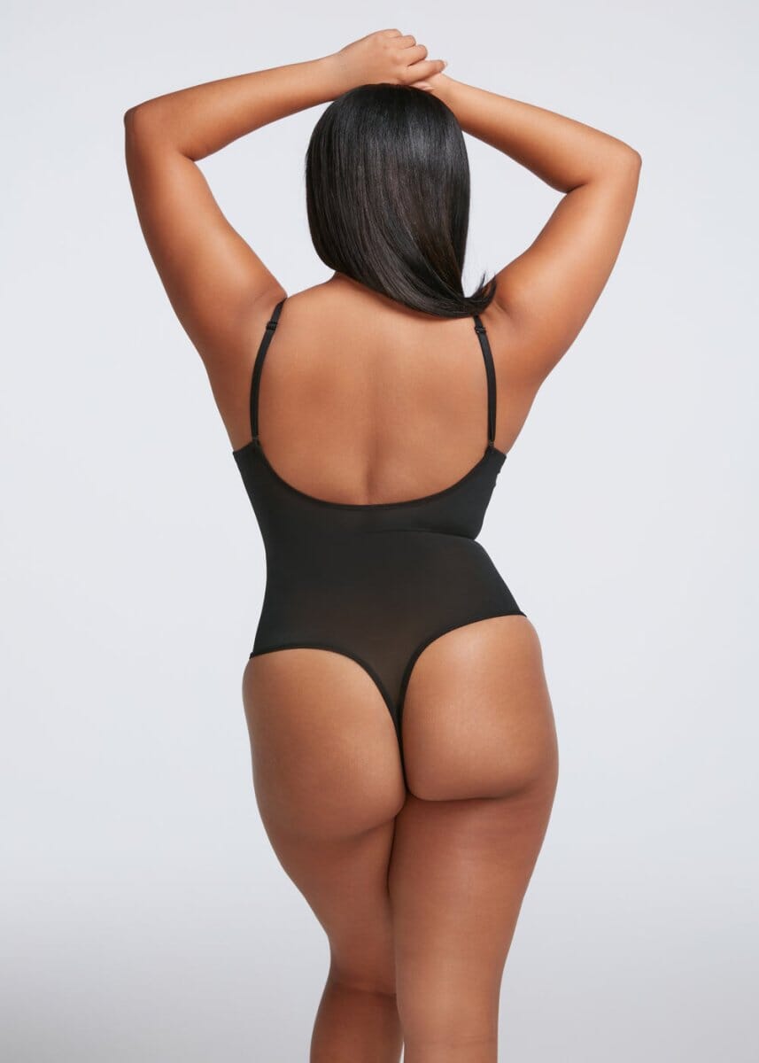 Plunge Shaping Bodysuit Thong - She's Waisted
