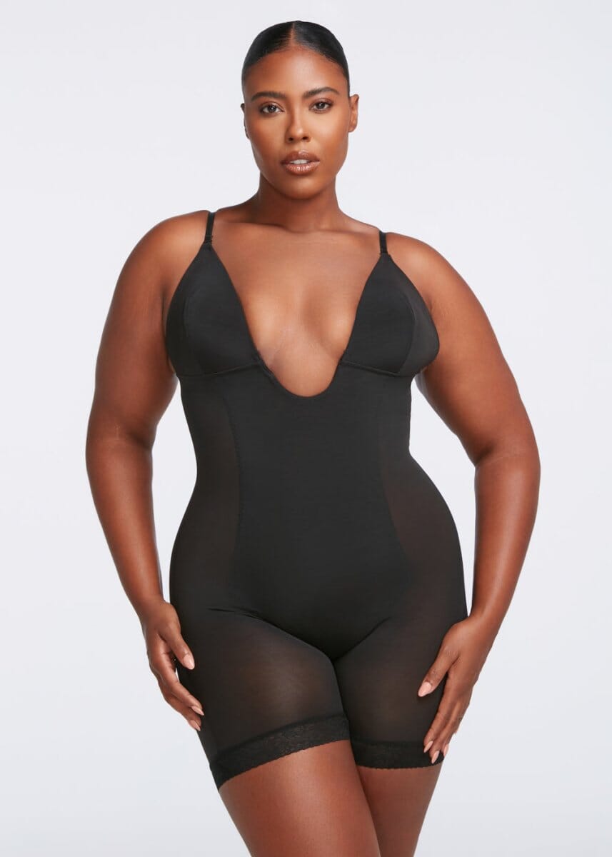 Plunge Shaping Bodysuit Shorts - She's Waisted