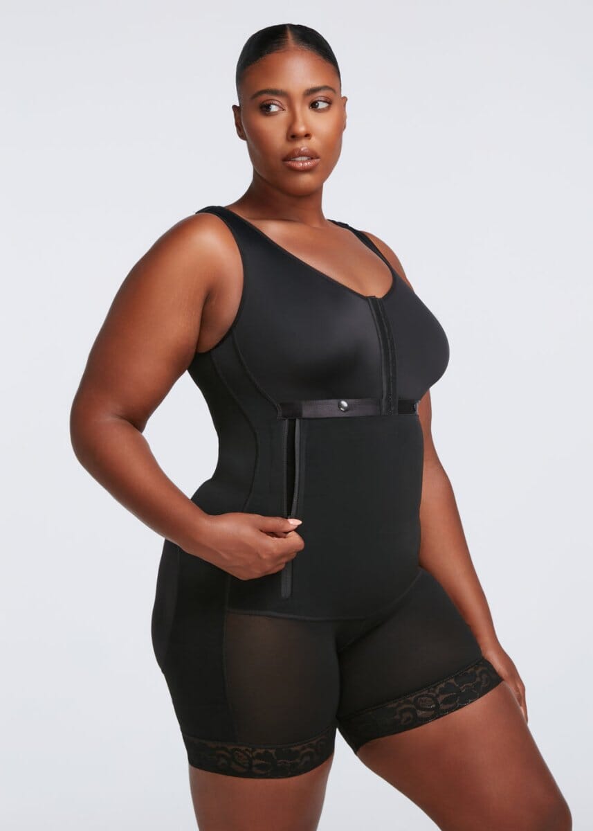 Side Zip Body Shaper with Detachable Straps