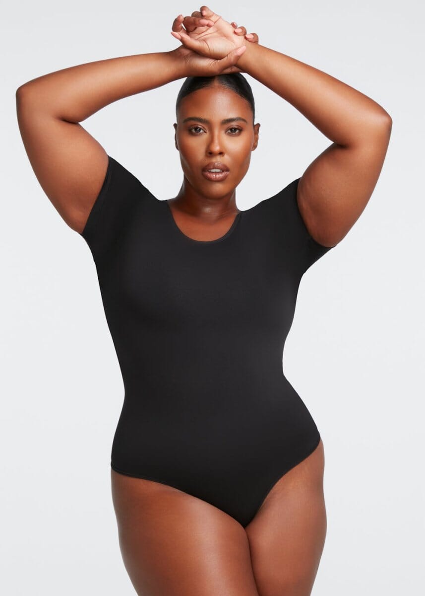 Short Sleeve Thong Bodysuit