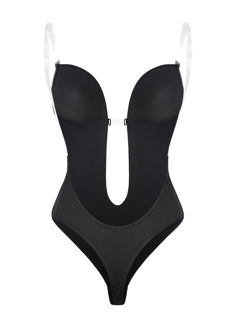 Plunge Backless Bra Bodysuit - She's Waisted