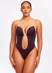 Plunge Backless Bra Bodysuit - She's Waisted