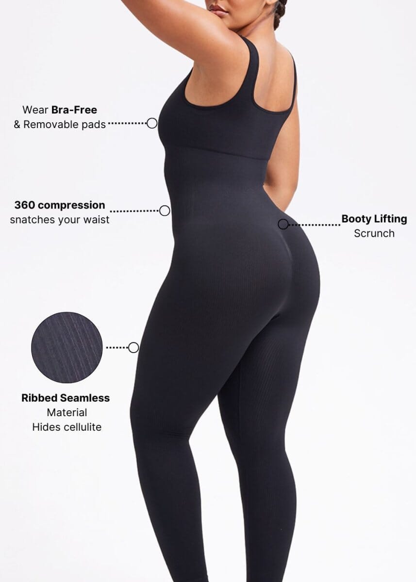 Snatching Seamless Jumpsuit Tank - She's Waisted