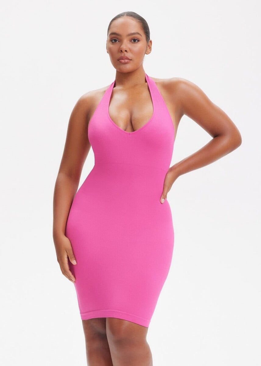 Shapewear Dress Halter Strap Mini - She's Waisted