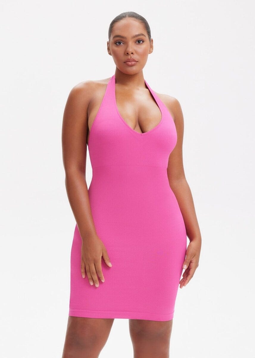 Shapewear Dress Halter Strap Mini - She's Waisted