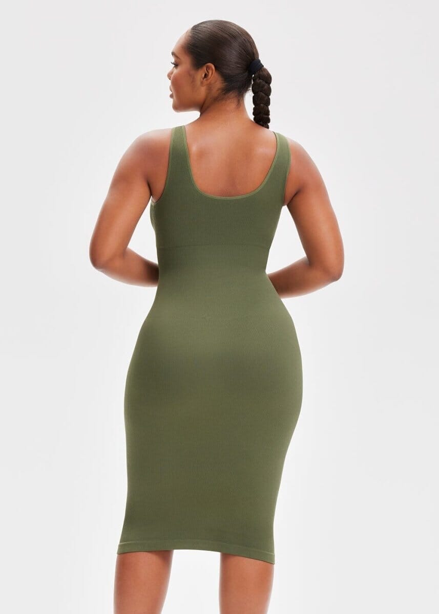 Shapewear Dress Deep V-Neck Tank - She's Waisted