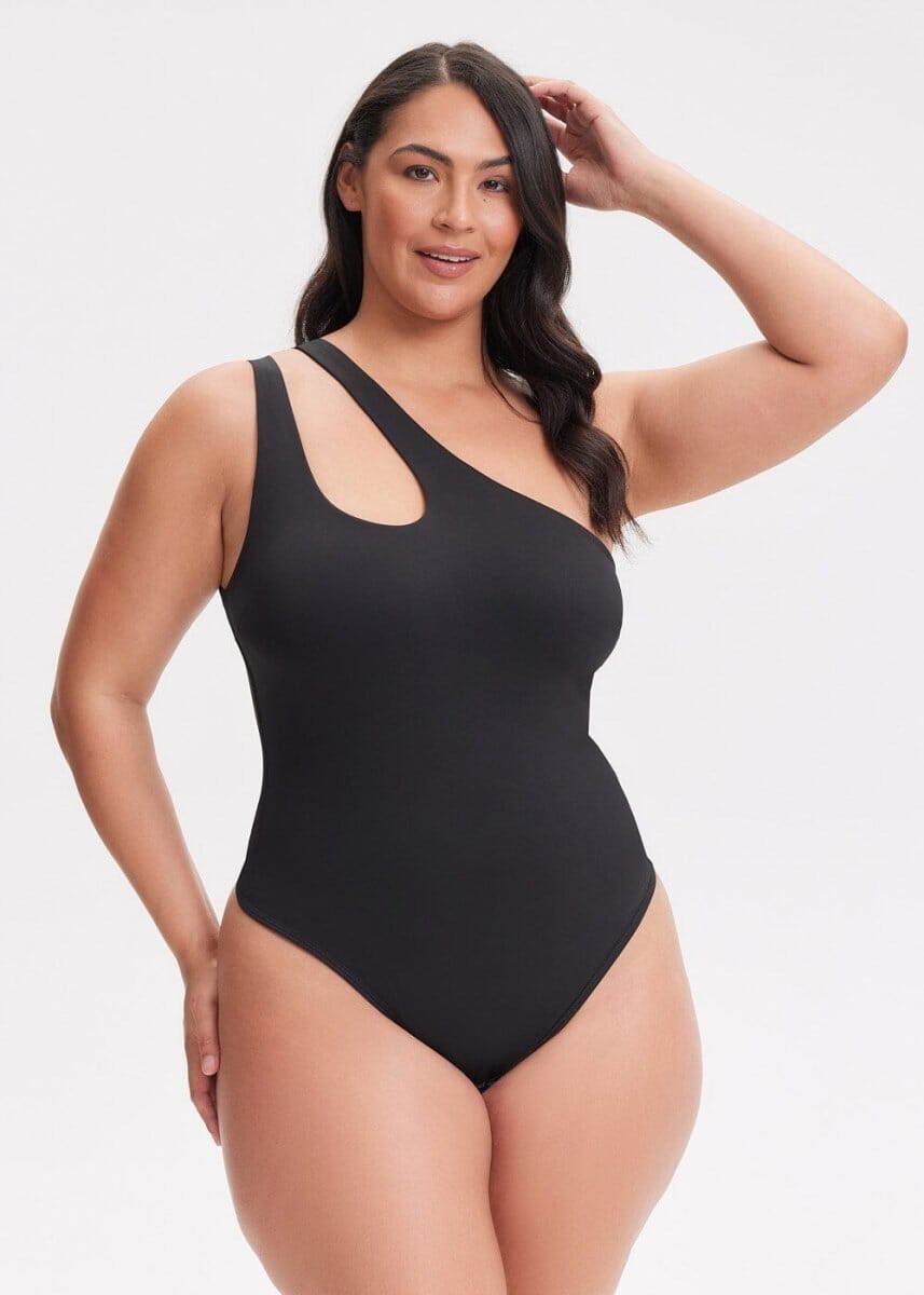 One-shoulder Strap Shapewear Bodysuit - She's Waisted