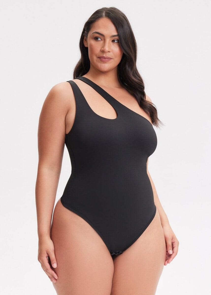 One-shoulder Strap Shapewear Bodysuit - She's Waisted